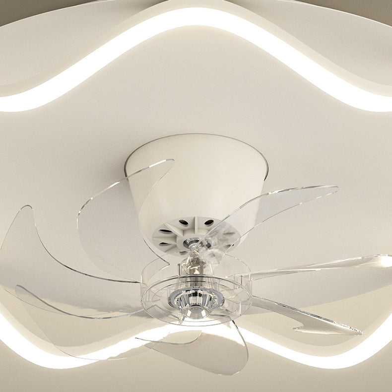 Modernism White Single Ceiling Fan Lamp LED Acrylic Ceiling Fan Light