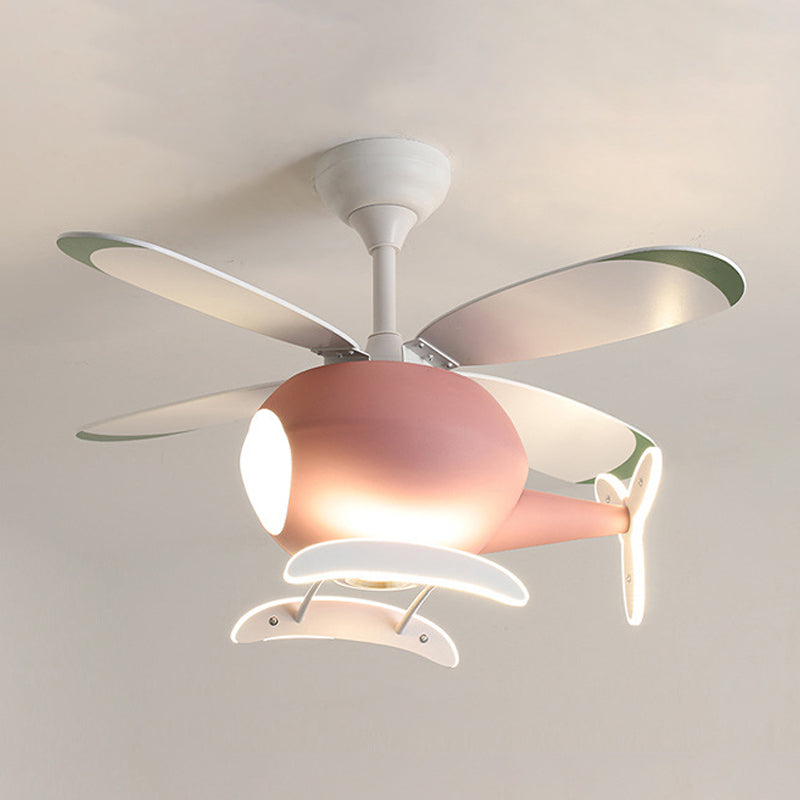 Nordic Ceiling Fan Light Fixture Creative LED Ceiling Lamp for Children's Bedroom