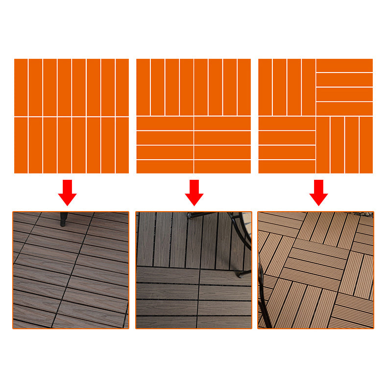 Outdoor Patio Flooring Tiles Embossed Composite Snap Fit Decking Tiles