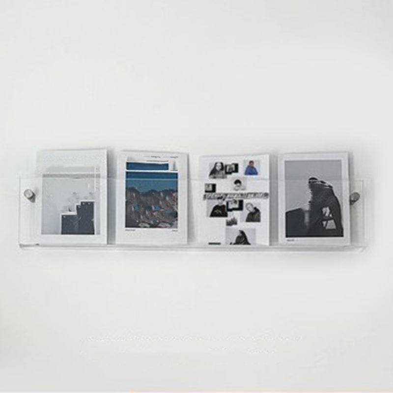 Contemporary Closed Back Bookshelf Horizontal Acrylic Bookcase