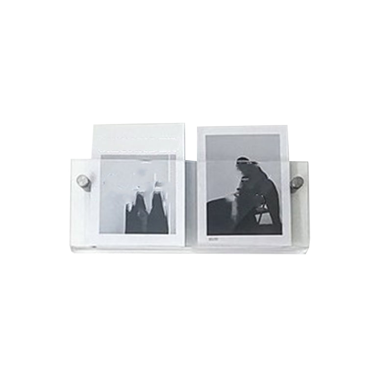 Contemporary Closed Back Bookshelf Horizontal Acrylic Bookcase