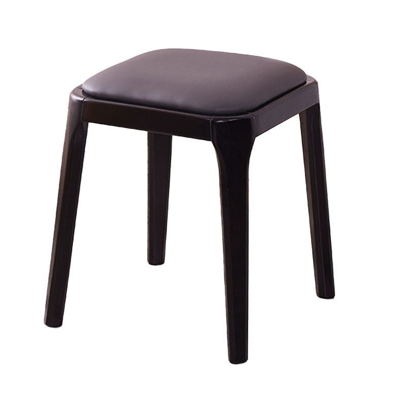 Glam Ottoman Faux Leather Stain Resistant Solid Color Square Ottoman with Legs