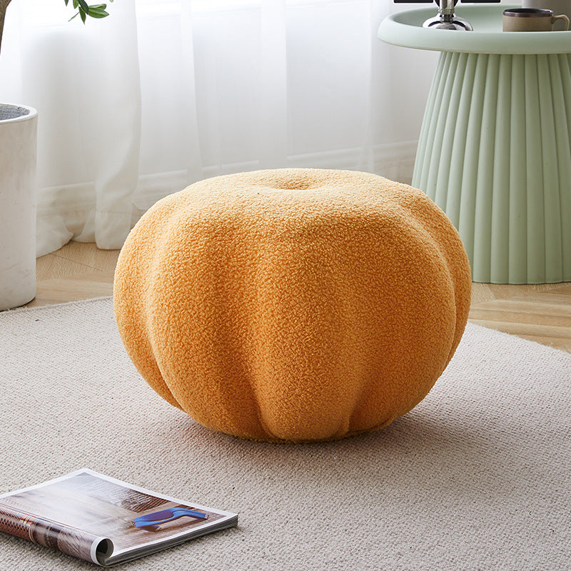 Luxury Ottoman Velvet Upholstered Solid Color Tear Resistant Round Ottoman