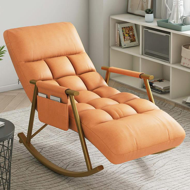 Single Leisure Modern Lazy Sofa Chair Iron Base Lounge Rocking Chair for Balcony