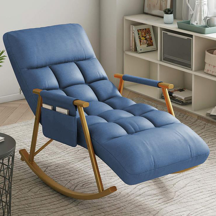 Single Leisure Modern Lazy Sofa Chair Iron Base Lounge Rocking Chair for Balcony