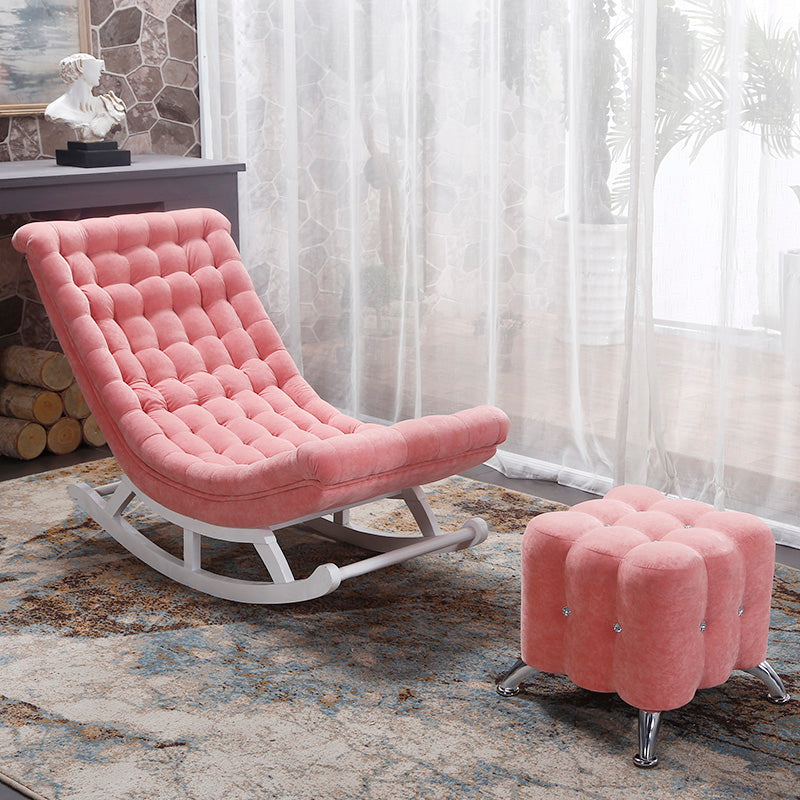 Solid Wood Base Leisure Chaise Rocking Chair Modern Home Lazy Sofa Chair