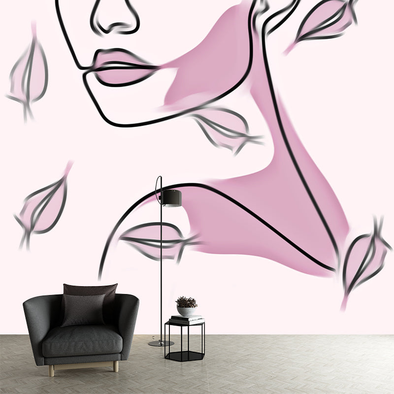 Modern Illustration Mural Wallpaper Portraiture Indoor Wall Mural