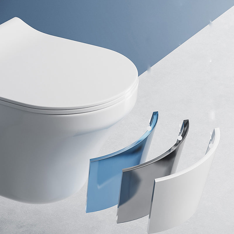 Modern Wall Mounted Flush Toilet White Urine Toilet with Seat for Bathroom