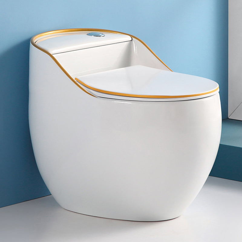 Contemporary Flush Toilet Floor Mounted Siphon Jet Porcelain Toilet