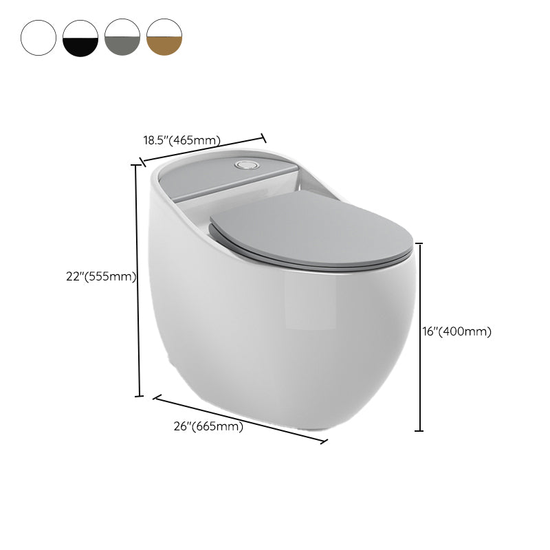Contemporary Flush Toilet Floor Mounted Siphon Jet Porcelain Toilet