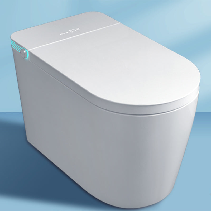 All-In-One Smart Toilet White Elongated Floor Standing Bidet with Heated Seat