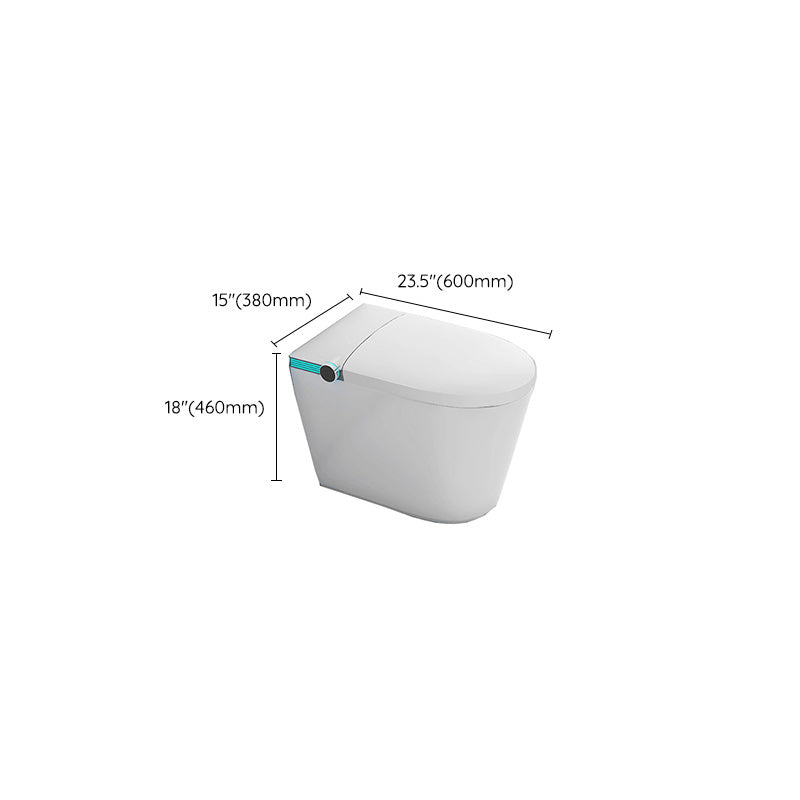 Contemporary Elongated Floor Mount Bidet White Smart Bidet with Tank