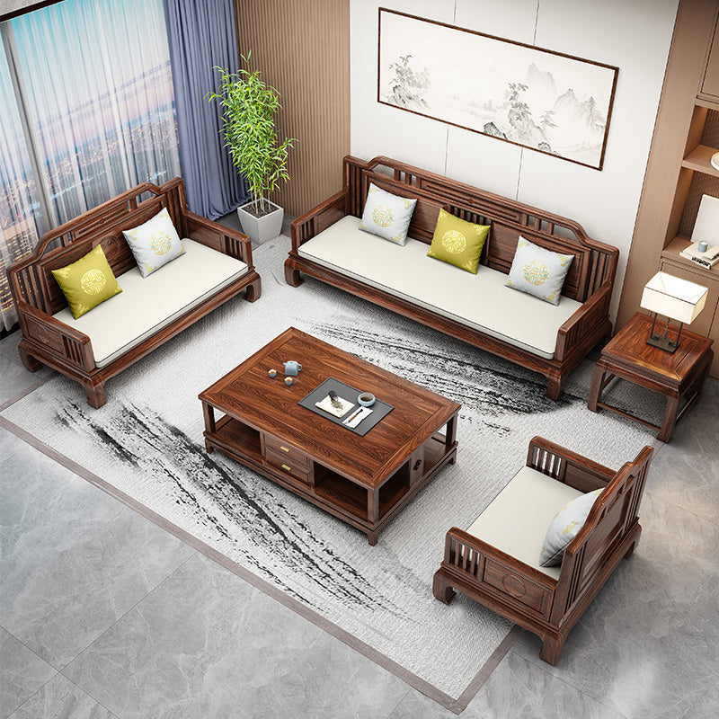 Scandinavian Sectional Sofas Solid Wood Brown Sectional Couch