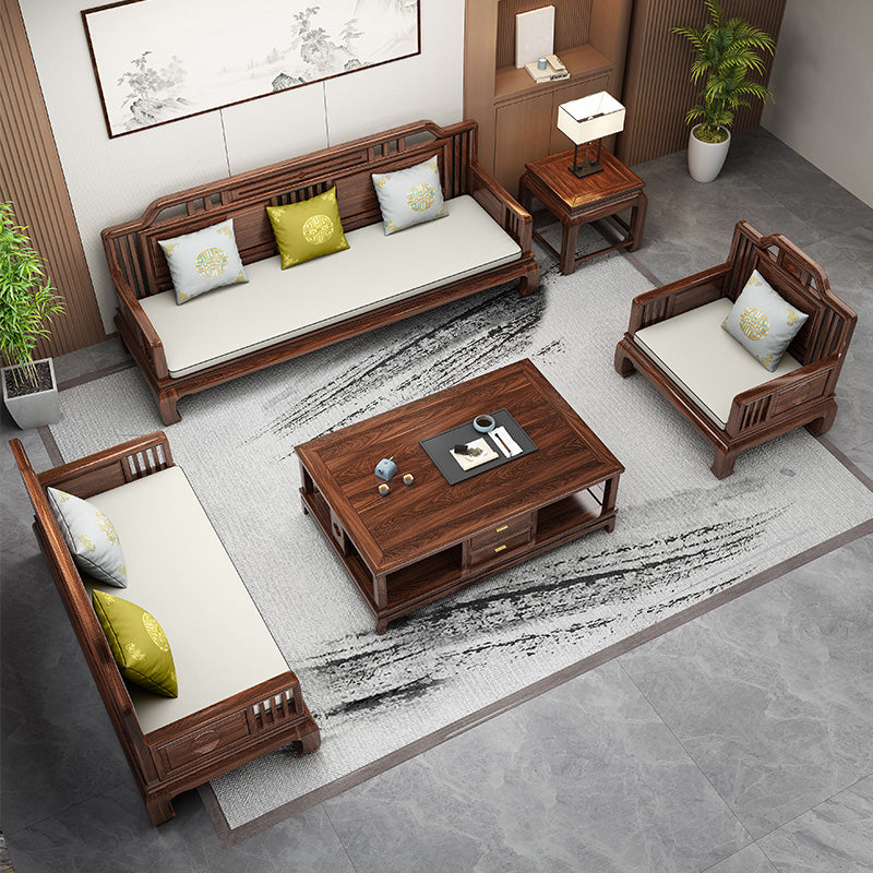 Scandinavian Sectional Sofas Solid Wood Brown Sectional Couch