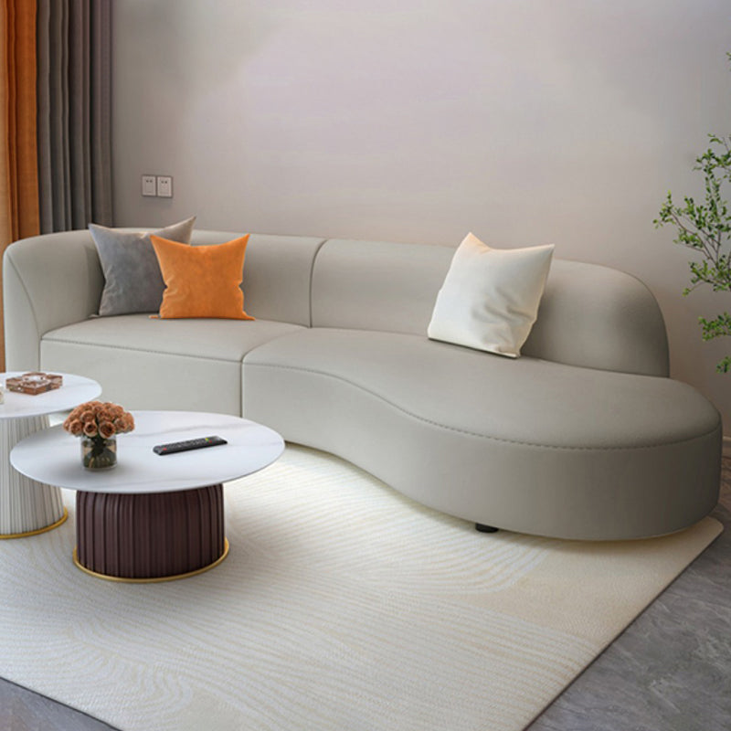 Grey Wooden Sectional Stain-Resistant Sectional Sofa for Living Room