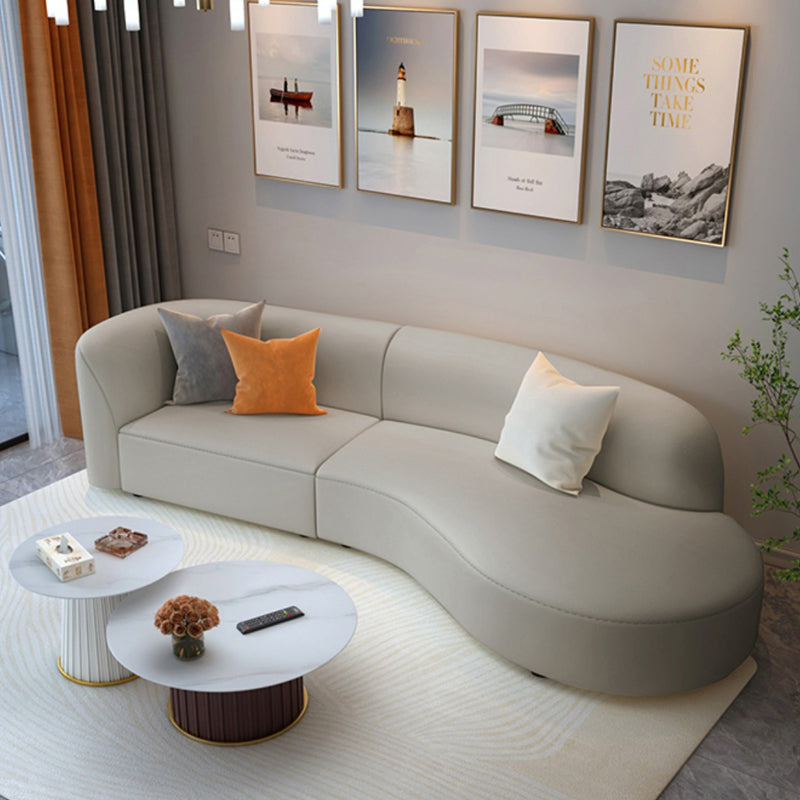 Grey Wooden Sectional Stain-Resistant Sectional Sofa for Living Room