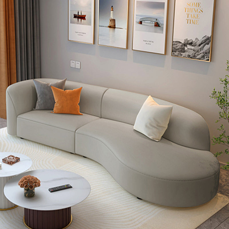 Grey Wooden Sectional Stain-Resistant Sectional Sofa for Living Room