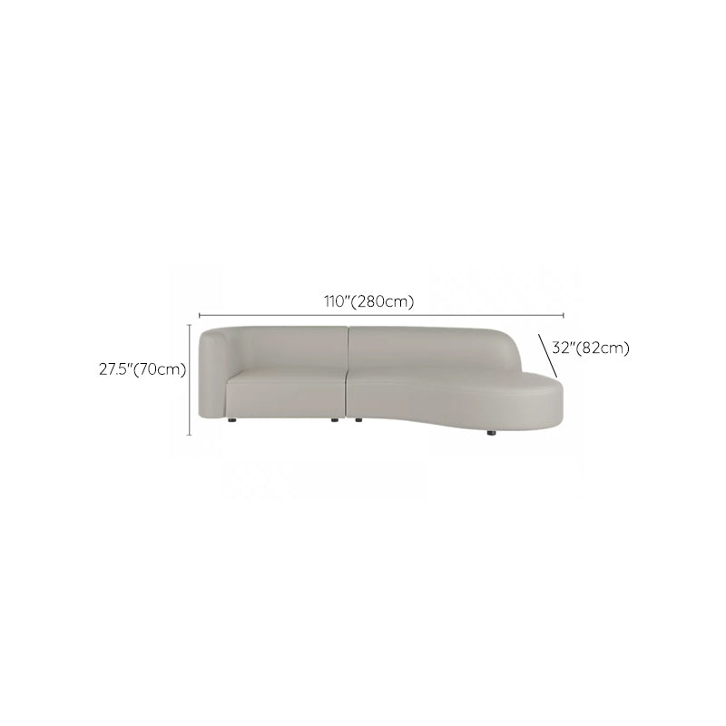 Grey Wooden Sectional Stain-Resistant Sectional Sofa for Living Room