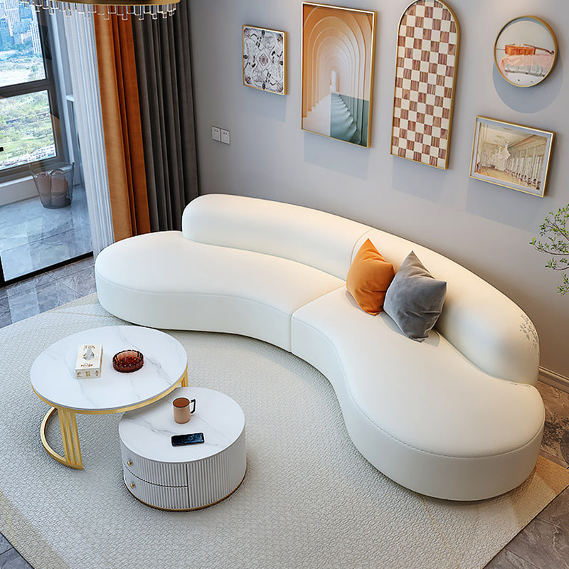 White Sectionals Stain-Resistant Sectional Sofa for Living Room