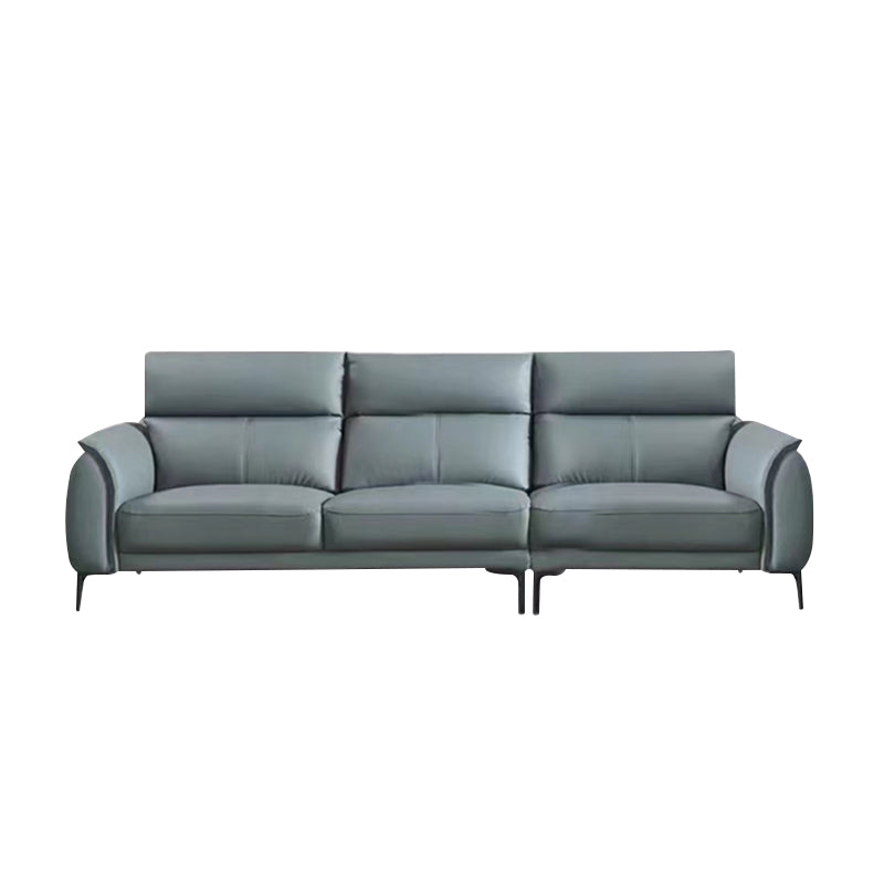 Flared Arms Sectionals Genuine Leather Sectional Sofa for Living Room