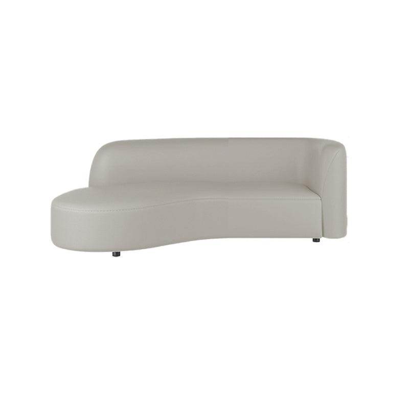 Grey Cushion Back Curved Sectional Sofa Scratch Resistant Sectionals