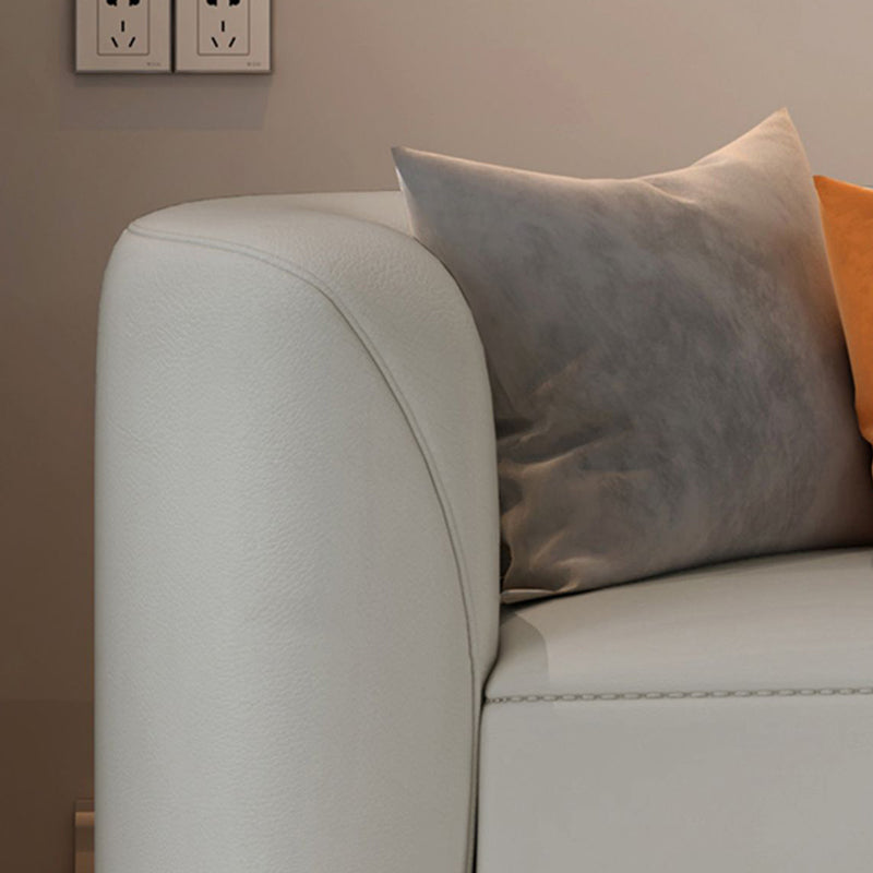 Grey Cushion Back Curved Sectional Sofa Scratch Resistant Sectionals