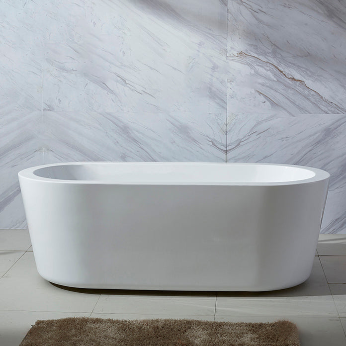 Modern Oval Stand Alone Bath Back to Wall Acrylic Soaking Bathtub