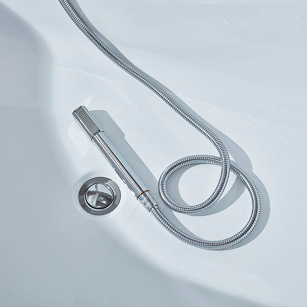 Modern Oval Stand Alone Bath Back to Wall Acrylic Soaking Bathtub