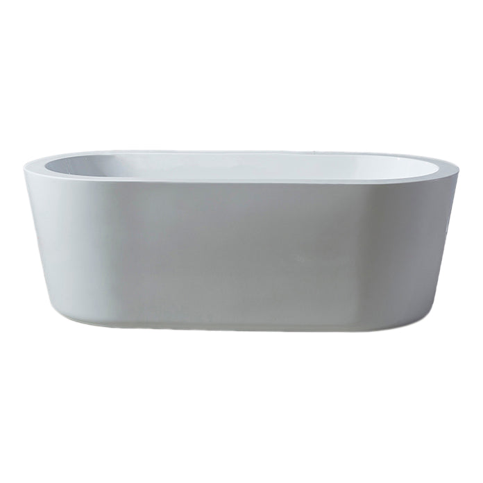 Modern Oval Stand Alone Bath Back to Wall Acrylic Soaking Bathtub