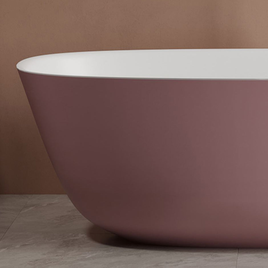 Soaking Antique Finish Bathtub Stand Alone Oval Modern Bath Tub