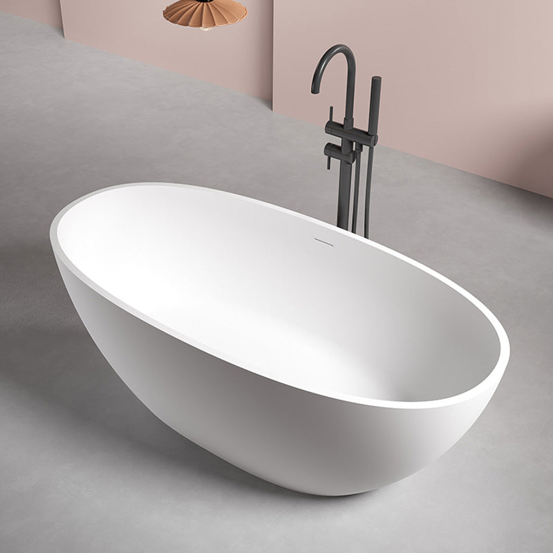 Modern Oval Bathtub Stand Alone Stand Alone Soaking Back to Wall Bath