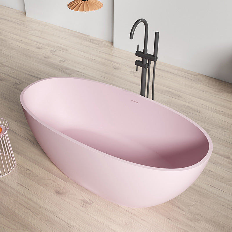 Modern Oval Bathtub Stand Alone Stand Alone Soaking Back to Wall Bath