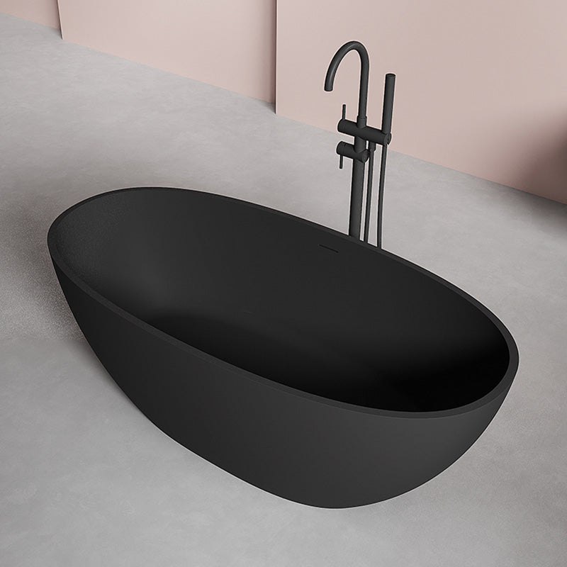 Modern Oval Bathtub Stand Alone Stand Alone Soaking Back to Wall Bath