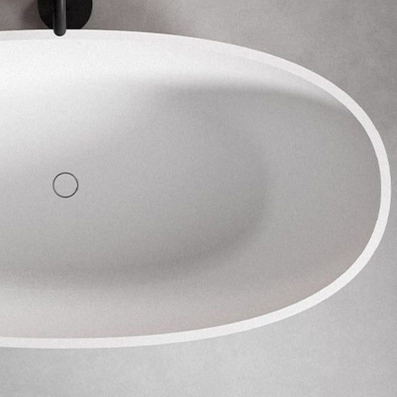 Modern Oval Bathtub Stand Alone Stand Alone Soaking Back to Wall Bath