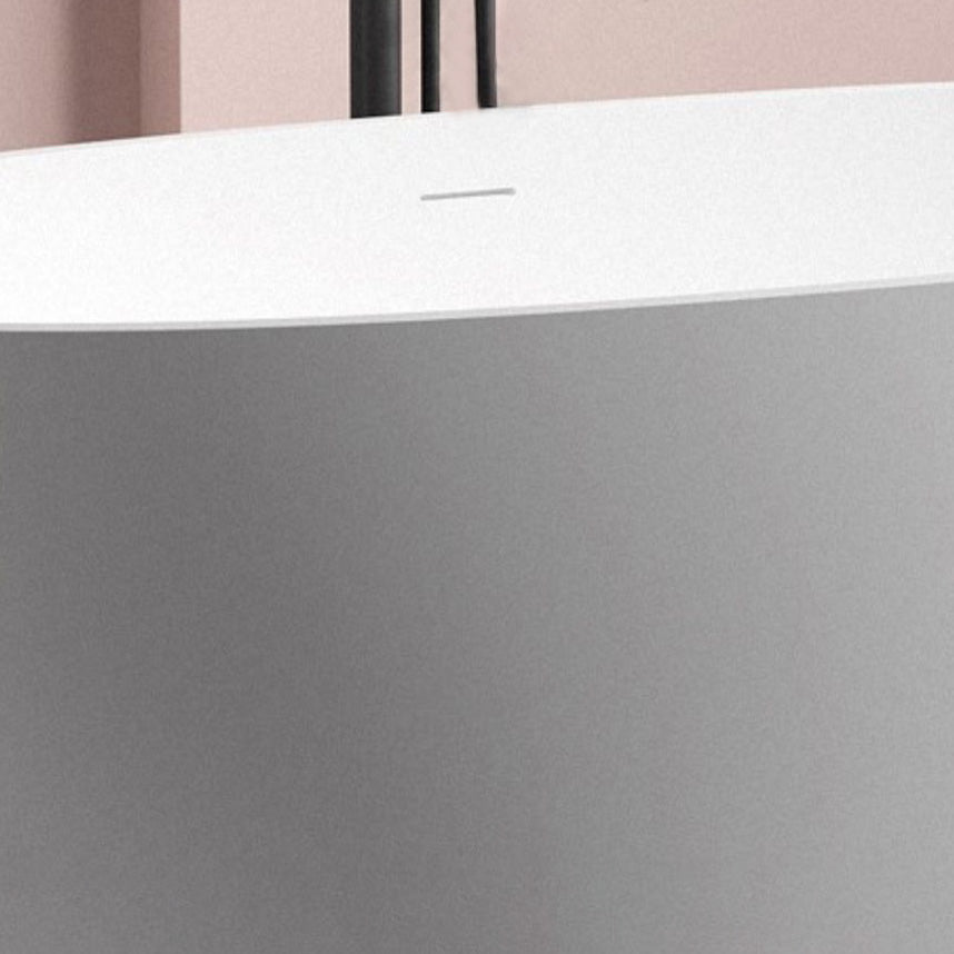 Modern Oval Bathtub Stand Alone Stand Alone Soaking Back to Wall Bath