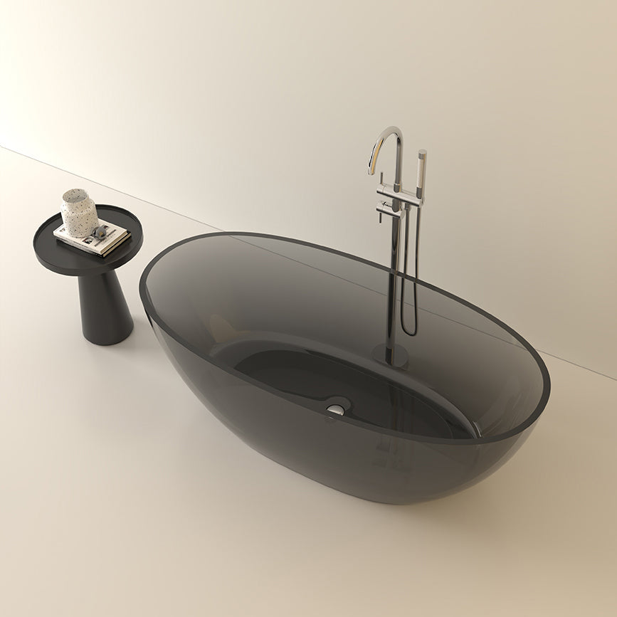 Flat Bottom Oval Soaking Bathtub Antique Finish Modern Bath Tub