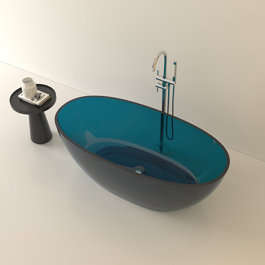 Flat Bottom Oval Soaking Bathtub Antique Finish Modern Bath Tub