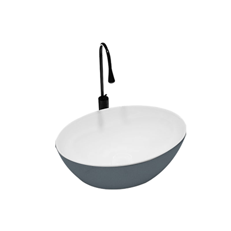 Modern Style Vessel Bathroom Sink Round Ceramic Vessel Bathroom Sink