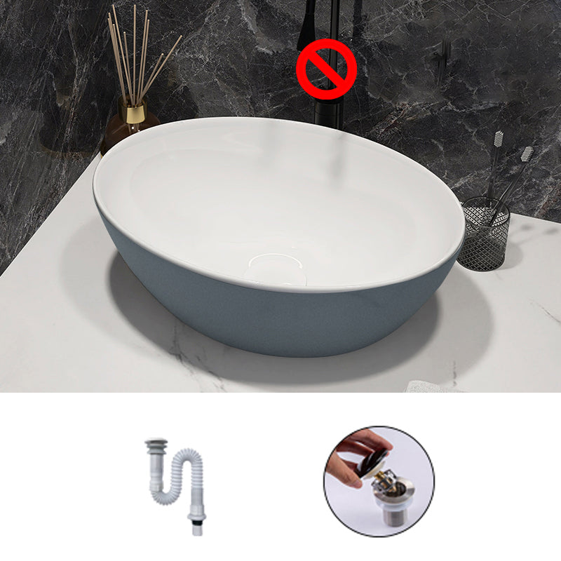 Modern Style Vessel Bathroom Sink Round Ceramic Vessel Bathroom Sink