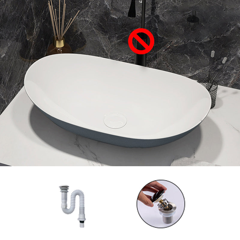 Modern Style Vessel Bathroom Sink Round Ceramic Vessel Bathroom Sink