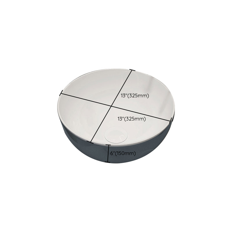Modern Style Vessel Bathroom Sink Round Ceramic Vessel Bathroom Sink