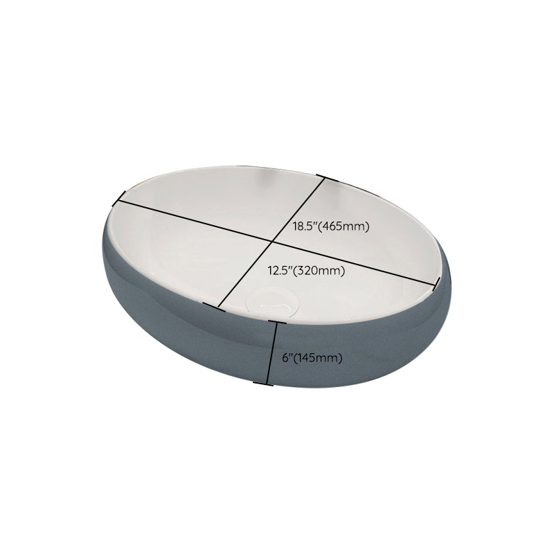 Modern Style Vessel Bathroom Sink Round Ceramic Vessel Bathroom Sink