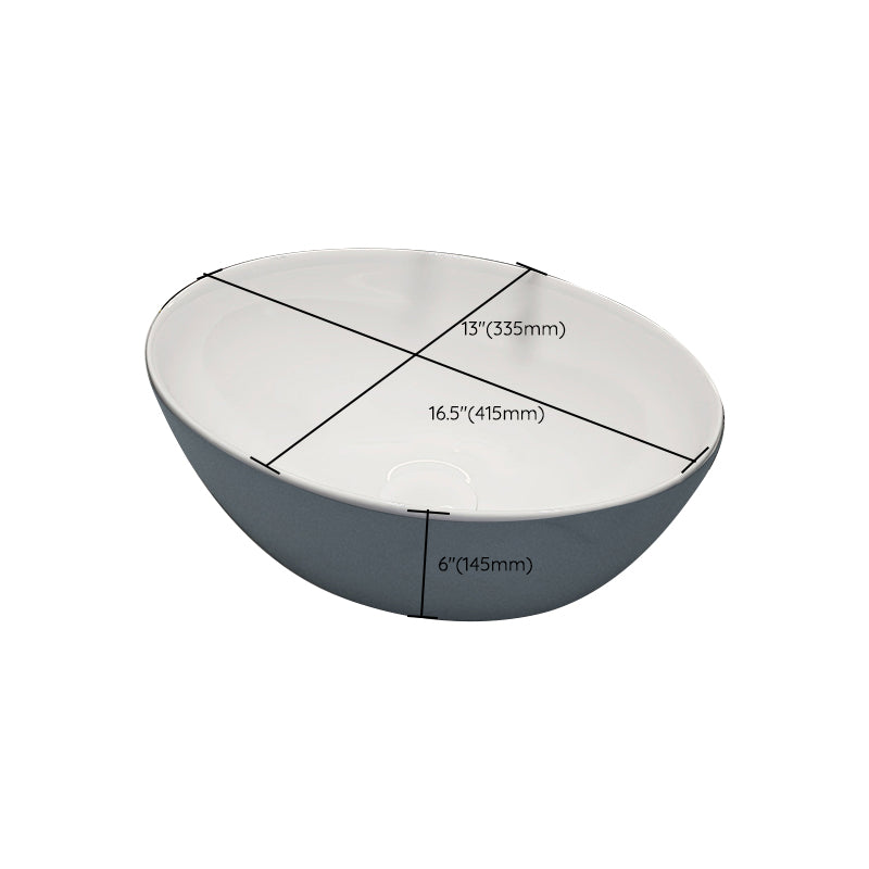 Modern Style Vessel Bathroom Sink Round Ceramic Vessel Bathroom Sink