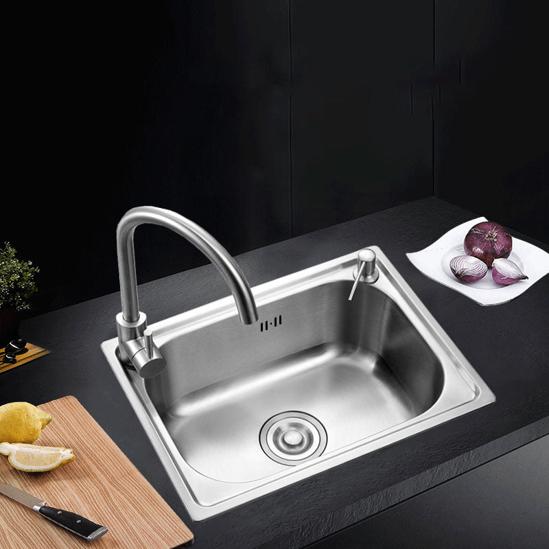 Rectangle Stainless Steel Sink Kitchen Sink with Drain Assembly(Not Including Faucet)