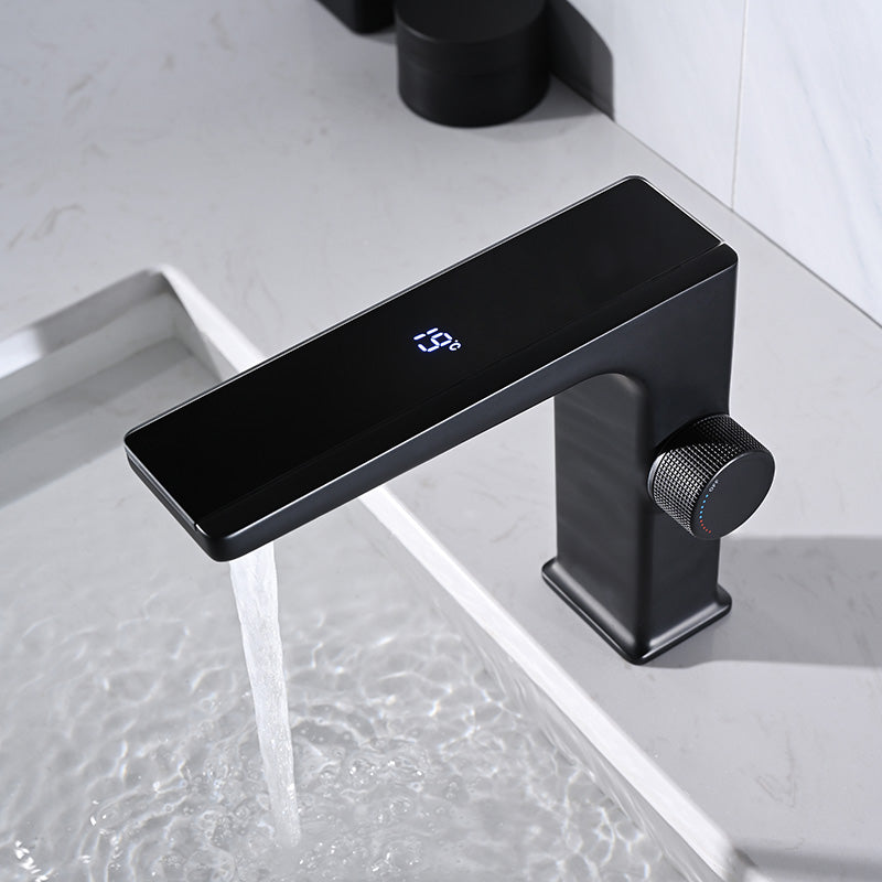 Modern Vessel Sink Faucet Digital Display Knob Handle Low Arc Faucet