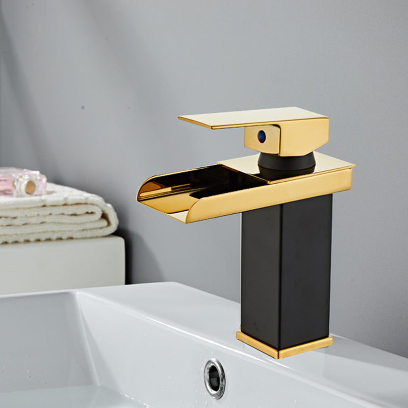 Waterfall Spout Vessel Sink Faucet Single Handle Square Faucet