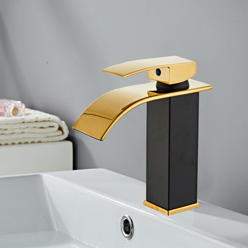 Waterfall Spout Vessel Sink Faucet Single Handle Square Faucet