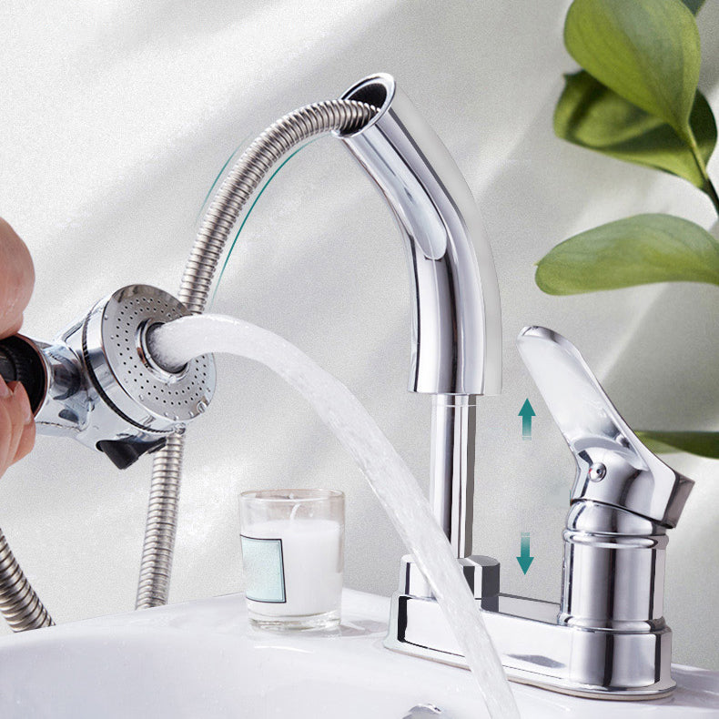Circular Brass Bathroom Sink Faucet Low Arc with 1-Handle Vessel Faucet