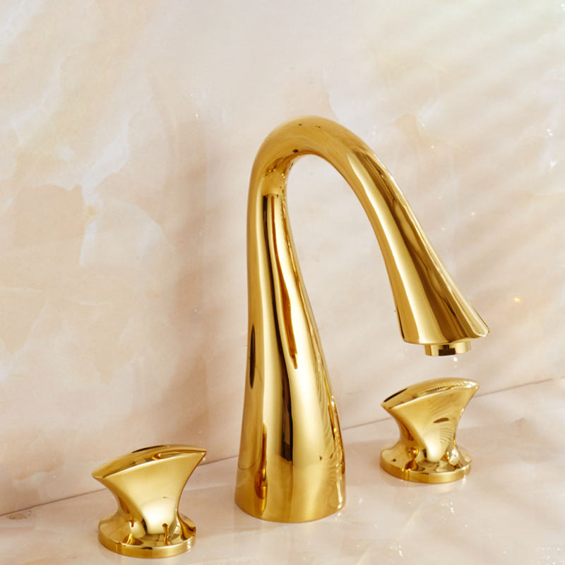 Widespread Bathroom Faucet 3 Holes Circular Vessel Sink Faucet