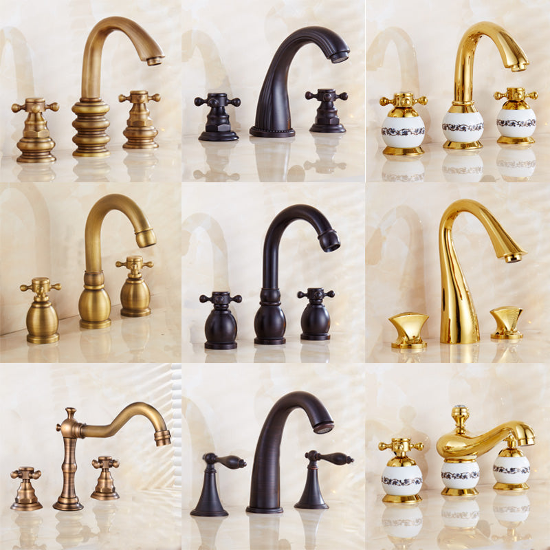 Widespread Bathroom Faucet 3 Holes Circular Vessel Sink Faucet